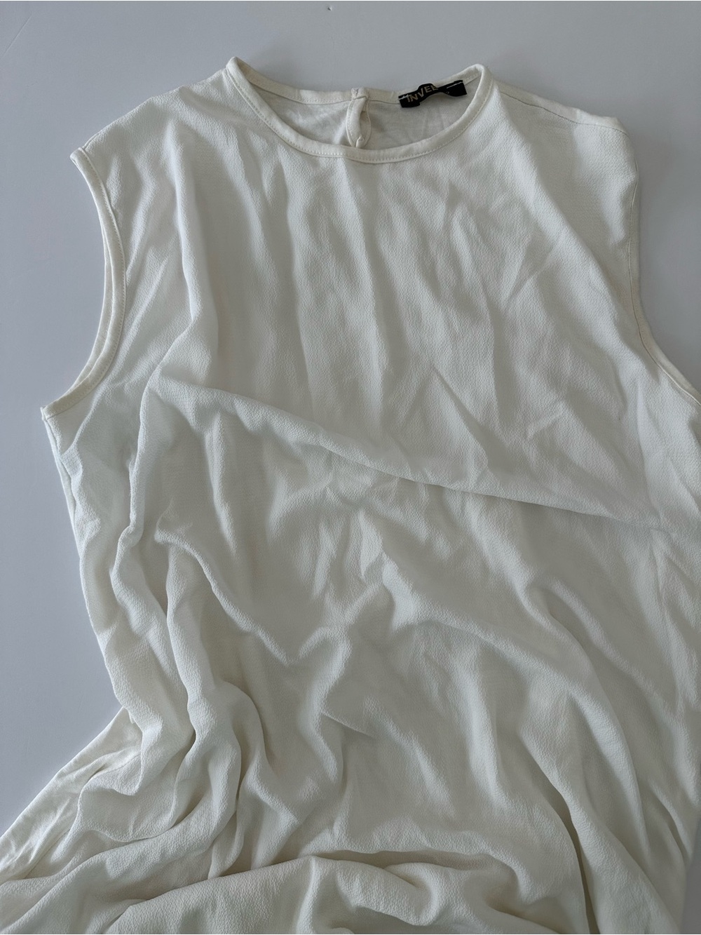 Invee Women’s Silk Viscose Blend Long Tunic Dress Ecru Size 2 Breathable Soft